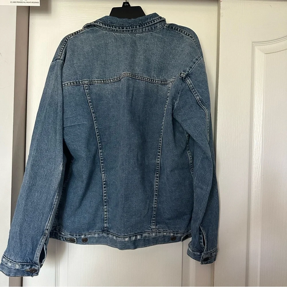 Free people size M blue denim over sized Jacket - Picture 11 of 13